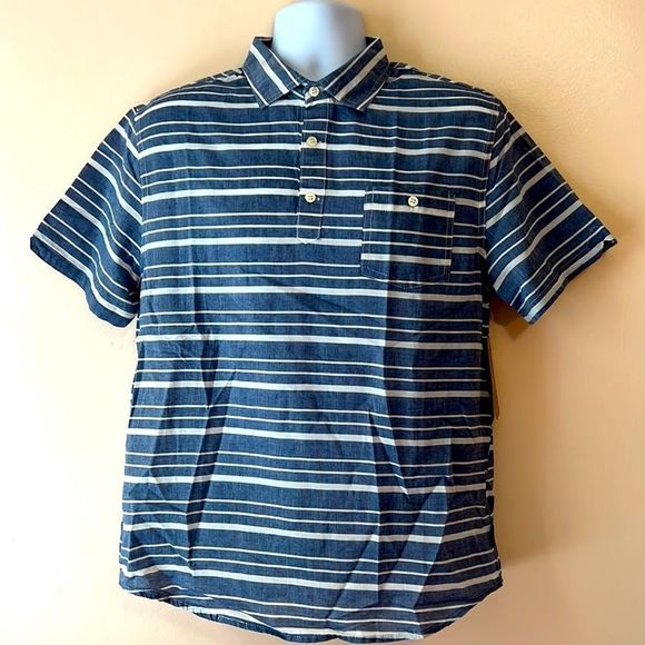 Threads 4 Thought Other - Threads 4 Thought Mens Striped Collared Shirt Sz M
